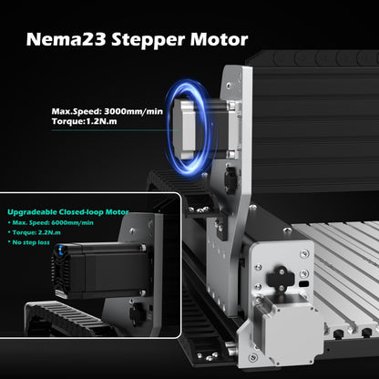 AnoleX CNC Router Machine RX6040 with 1.5KW Air Cooled Spindle, All-Metal XYZ Axis Dual Steel Linear Guides & 1204 Ball Screws for Metal Aluminum Brass Wood Acrylic PCB