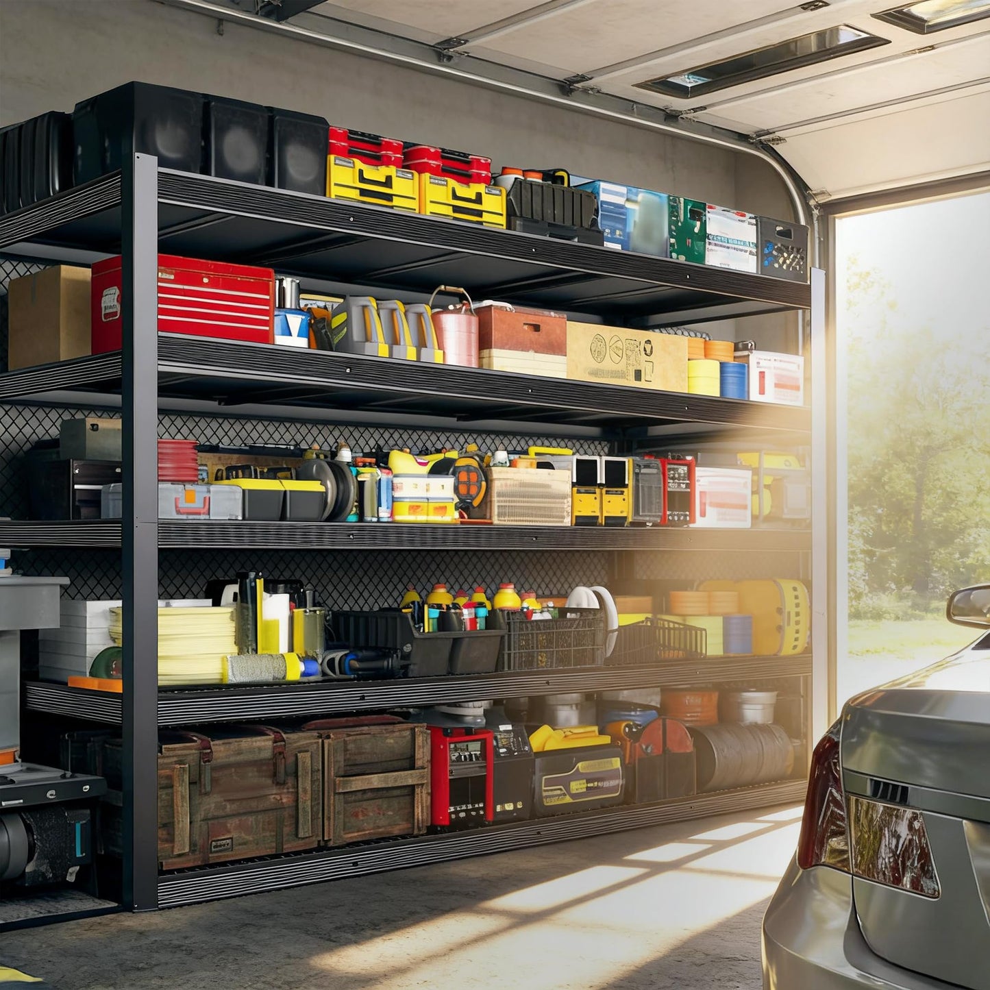 ZEUKMXOO 84" H Garage Shelving,Storage Shelves 3050LBS Heavy Duty Storage Shelves,Adjustable Metal Shelving,for Garage,Warehouse,Basement,Pantry 84" H x 55" W x 24" D