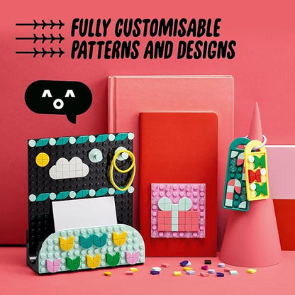LEGO DOTS Designer Toolkit - Patterns 41961 10 in 1 Toy Craft Set for Kids with Patches Photo Frame Pencil Holder Storage Tray Creative Activity