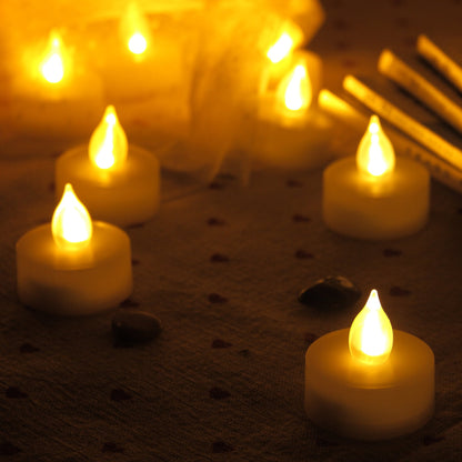 iZAN 6-Pack Flameless LED Battery Operated Tealight Candles with Remote and Timer Flickering Electric Tea Lights for Christmas Home Party Wedding Decorations 1.5”x1.6” Batteries Included