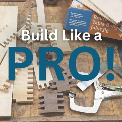 Router Table Box Joint Jig - Finger Joint Indexing Keys w/Three Finger Widths ¼”, ⅜” & ½” - Stable MDF Router Fence w/Low-Friction Melamine Coating - Knobs to Lock Platform w/ ¾” Miter Slot