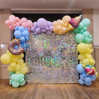110pcs Balloons Arch Kit 12 Inch Metallic Chrome Gold Balloon Garland for Wedding Birthday Anniversary Graduation Baby Shower Party Decorations (Pastel Rainbow, 12 inch)