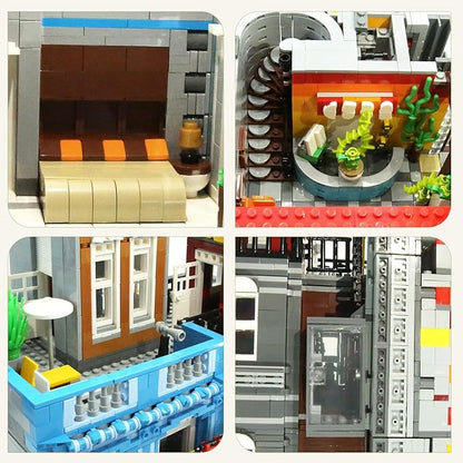 ZenithFlow Street View Building Blocks Kit Cuba Hotel Mini Blocks Construction Toys European Architecture Model House Store Building Set Idea Gifts Home Decoration Collection for Adults (3959 PCS)