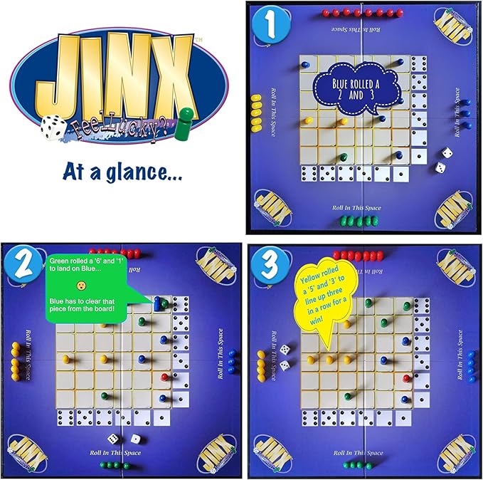 Jinx - Fast and Fun Board Game of Chance Where The Luck of The Roll Determines Your Fate - Game Night Fun for Family &amp Adults