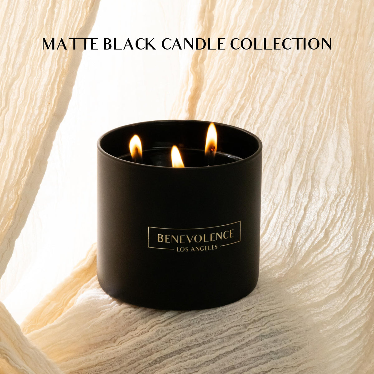 Benevolence LA 3 Wick Candle, Charcoal Large Scented Candle | Soy Candles | Holiday Candle Gifts for Women and Men | Home Fragrance | Aromatherapy | Bathroom Freshener 14.5 Oz, 45 Hour Burn