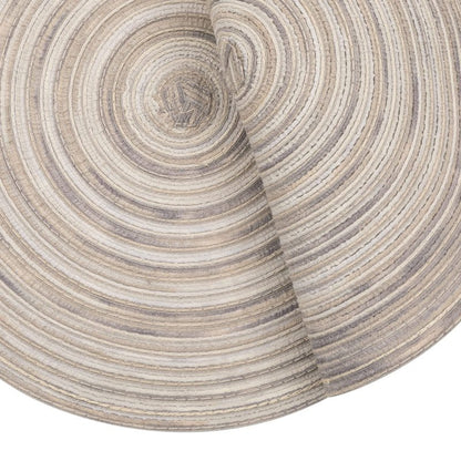 SHACOS Round Braided Placemats 15 inch Set of 6 Washable Kitchen Table Placemats for Home Wedding Party (Rainbow Gray, 6)