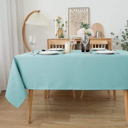 Biscaynebay Textured Fabric Tablecloths 70x108 Inches Rectangular, Silver Grey Water Resistant Spill Proof Tablecloths for Dining, Kitchen, Wedding and Parties, Machine Washable