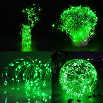 WATERGLIDE 12 Pack St. Patrick's Day Fairy Lights - 7 Ft 20 LED Battery Operated String Lights | Waterproof Silver Wire for DIY Decor