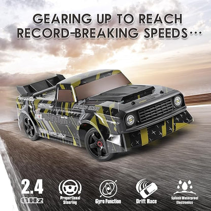 HAIBOXING 1/18 Scale RC Cars 2196 Drift RC Car 28 KM/H High Speed with Gyro 2.4 Ghz Electric Vehicle RTR 4X4 Remote Control Cars Drifting Race Toys for Adults Boys Girls Kids Gifts with Two Batteries