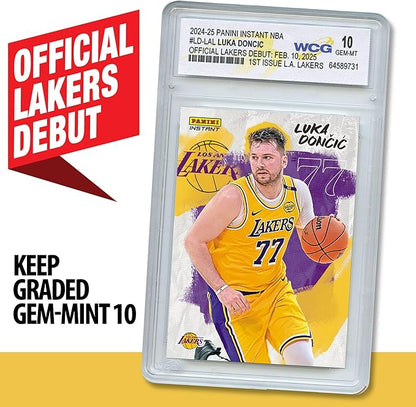 2025 Panini Luka DONCIC Official Lakers Debut 1st Issue Card #LD-LAL - Graded GEM-Mint 10