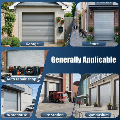 Roll Up Garage Door Opener 800N Heavy Duty, Quiet 24V DC Motor (55dB), Automatic Roller Door Opener with 164ft Remote Control, Easy Side Mount, for Garage, Home, Barn,Shop&Commercial Use