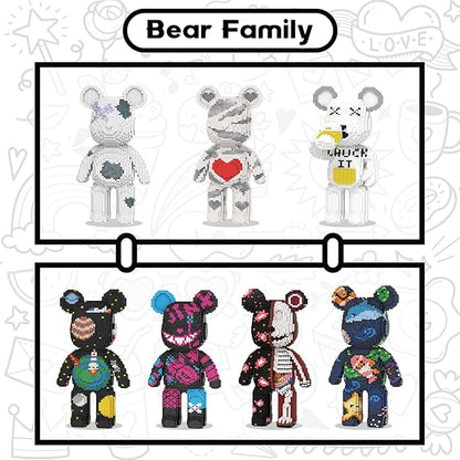 Beer Bear Building Blocks (8235 PCS) 3D Micro Animal DIY Bear Building Blocks for Adults &amp Teenager Creative Toys Ideal Gift for Family &amp Friends
