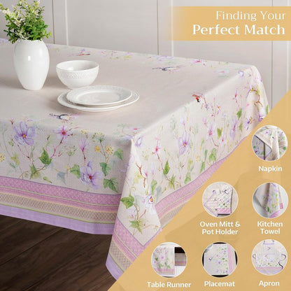 Maison d' Hermine Table Cloth Rectangle Table 100% Cotton 54 x 72 Inches Tablecloth Reusable Decorative for Dining Kitchen Room Farmhouse Home Gifts for Mothers Day Spring Summer - Magnolia Mornings
