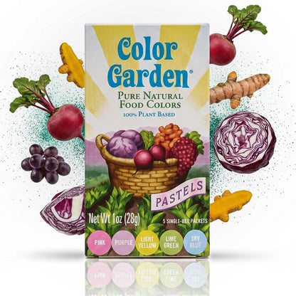 Color Garden Pure Natural Food Coloring, Pastels – 5 ct 1 oz | Plant-Based, Vegan, Non-Toxic Liquid Food Dye, Healthy Food Coloring