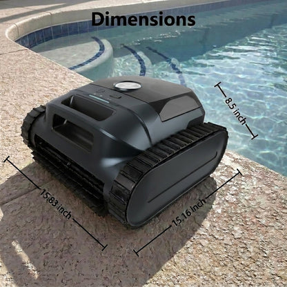 CZYBYTE Cordless Robotic Pool Vacuum Cleaner, Intelligent Route Planning, Wall & Waterline Climbing, 120-Min Runtime, for Above Ground/Inground Pools up to 2000 sq. ft, APP Support,White
