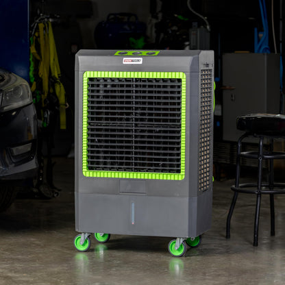 OEMTOOLS 23969 Swamp Cooler, Evaporative Air Cooler, 3-Speed Fan, Cools 1600 sq ft, 5300 CFM, Indoor and Outdoor, Includes Tool Tray and Large Casters, GFCI Plug for Outdoor Safety