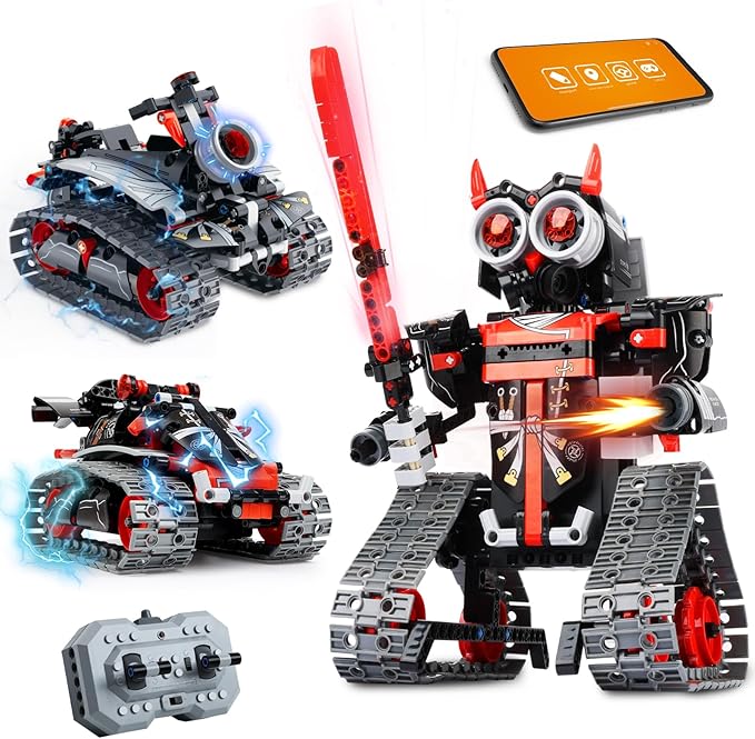 MagicKidz Robot Building Kits for Kids - STEM Birthday Gifts for 6 7 8 9 10 11 12+ Year Old Boys - 3 in 1 Robotics Toy with APP &amp Remote Control Coding Educational DIY Science Project