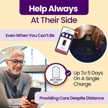 Medical Guardian MGMini | Get Help Instantly & Stay Independent | Medical Alert Device for Seniors | 24/7 Monitoring, GPS Tracking, Emergency Button | Subscription Required | Black