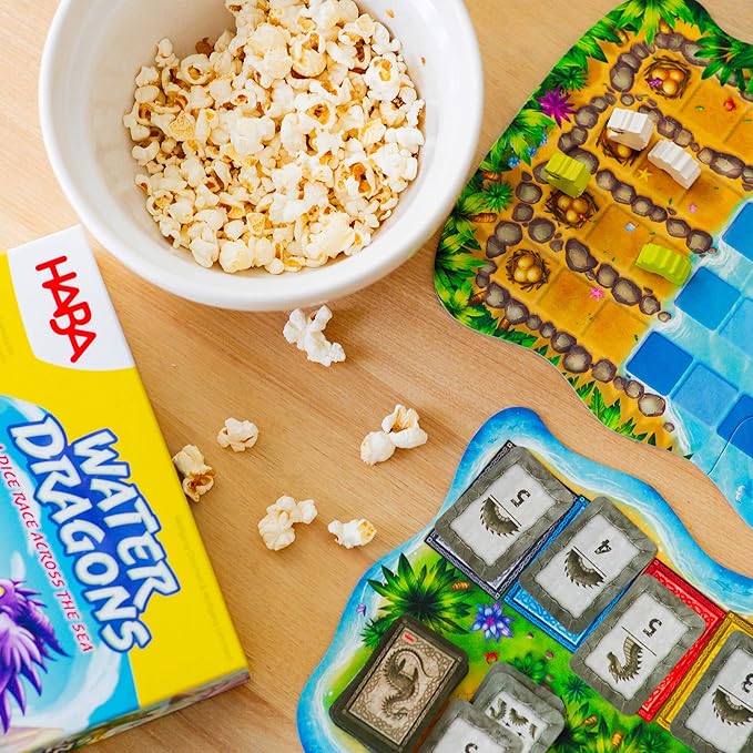 HABA Water Dragons: Kids Board Game and Fast-Paced Dice Game with Wooden Components for Ages 5 and up Made in Germany