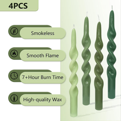 Spiral Taper Candle Twisted Candlesticks Unscented Candles Gradient Handmade Candle Stick Dinner Candlesticks for Home Décor Weddings Festive Seasons Holiday