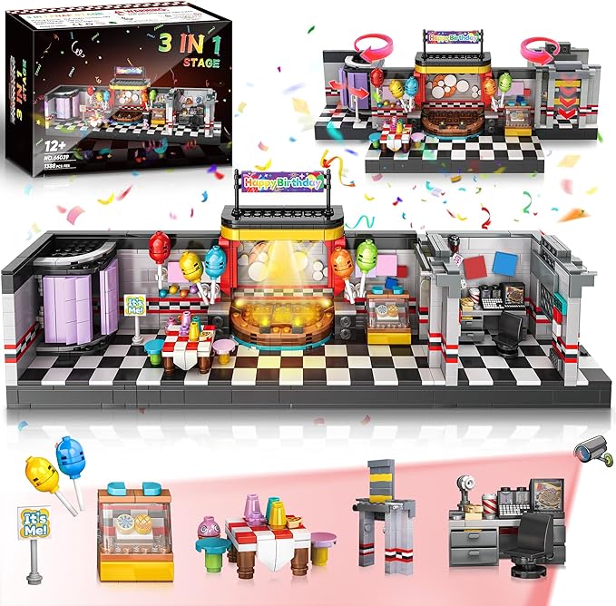 Security Room Building Block Toy for Boys Age 12+ Security Room Building Set Game Toys Merch Suitable for Halloween Birthday Gift 1388Pcs