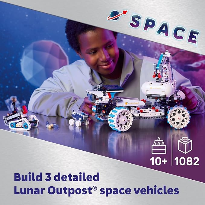 LEGO Technic Lunar Outpost Moon Rover Space Vehicle Building Toy - All-Terrain Explorer for Kids Boys &amp Girls Ages 10+ - Buildable Space Decor for Any Room - Gift Idea for Birthdays - 42211