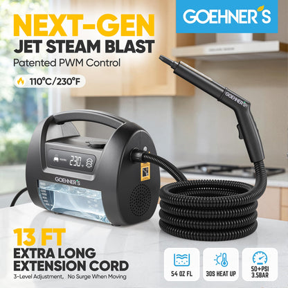 𝐔𝐩𝐠𝐫𝐚𝐝𝐞𝐝 Handheld Steam Cleaner for Home, 230°F/3.5Bar High Pressure Hand held Steam Cleaner for Car Detailing with 13ft Cord, 30s Heats Portable Steamer for Cleaning Grout Tile Bathroom Wall