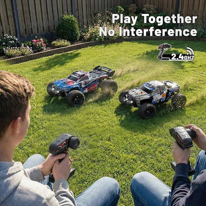 RC Cars 1:18 4x4 High Speed Monster Truck for Kids and Adults 36 km/h Off Road Remote Control Vehicle Waterproof RC Truck with Metal Drivetrain &amp Metal CVD 2 Batteries All Terrain RC Toys Gift