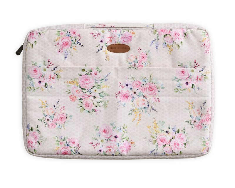 Maison d'Hermine Laptop Sleeve case Upto 13.5 inch Stain and Water Repellent Cotton Canvas Easter Gifts - Sweet Rose Lavender