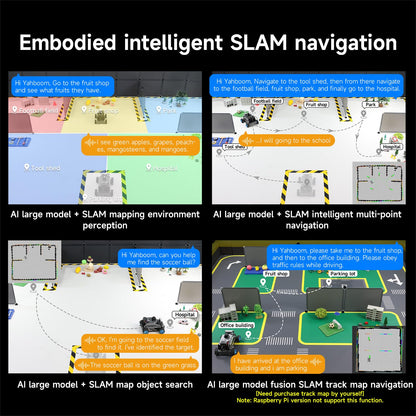 Yahboom Raspberry Pi 5 8GB for AI Robot Car,Supports RVIZ Simulation ROS2,TOF Lidar,SLAM Mapping Navigation, Tracking and Obstacle Avoidance (Superior Ver with Pi5-8GB)