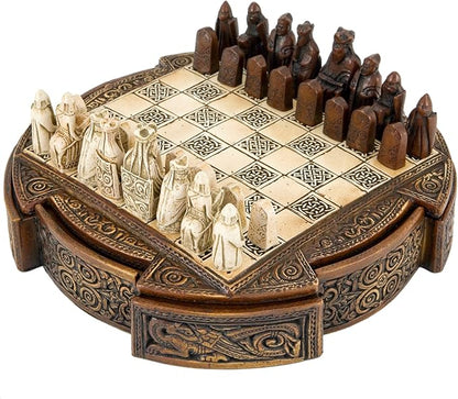 Isle of Lewis Compact Celtic Chess Set 9 Inches