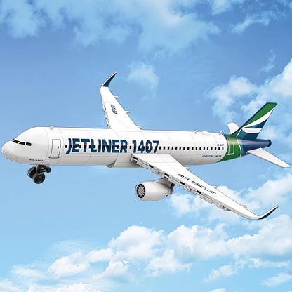 Apostrophe Games Commercial Jetliner Building Block Set - 133 Pcs Ages 10+ Airplane Model Toy