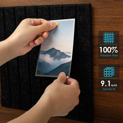 Large Bulletin Board 59" X 36" Cork Boards for Wall Alternative 15 Pack Black Fine-Stripe Felt Bulletin Board 96 Safe Adhesive 35 Push Pins for Office School Home Room Decor