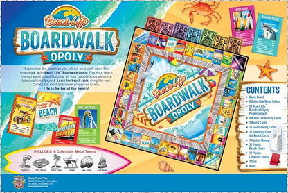Beach Life Boardwalk Opoly - Premium Quality Educational and Fun Activity for Kids and Families - Great Gift Idea for Holidays Birthdays and Everyday Playtime – Classic Style Board Game