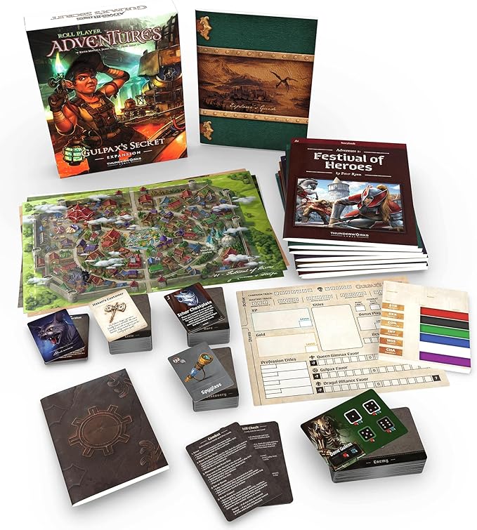 Thunderworks Games Roll Player Adventures: Gulpax's Secret Expansion -Thunderworks Narrative Board Game Age 14+ 1-4 Players 90-150 Min