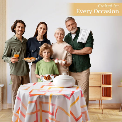 Maison d' Hermine Table Cloth Round Table 100% Cotton 63 Round Inches Tablecloth Reusable Decorative for Dining Kitchen Room Farmhouse Home Gifts for Mothers Day Spring Summer - Summer Maze