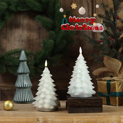 LUSHARBOR Flameless Candles with Remote Timer, 2 Pack Christmas Tree Candles Battery Operated LED Candles Real Wax Holiday Christmas Decoration for Bedroom Party Festival Gift White
