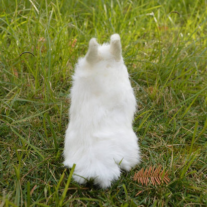 Basuo-9Q Easter Bunny Plush Figurines - 2 Piece Realistic Rabbit Stuffy for Easter Decor, Spring Basket Fillers, Home Decoration, Photoshoot Props, (White)