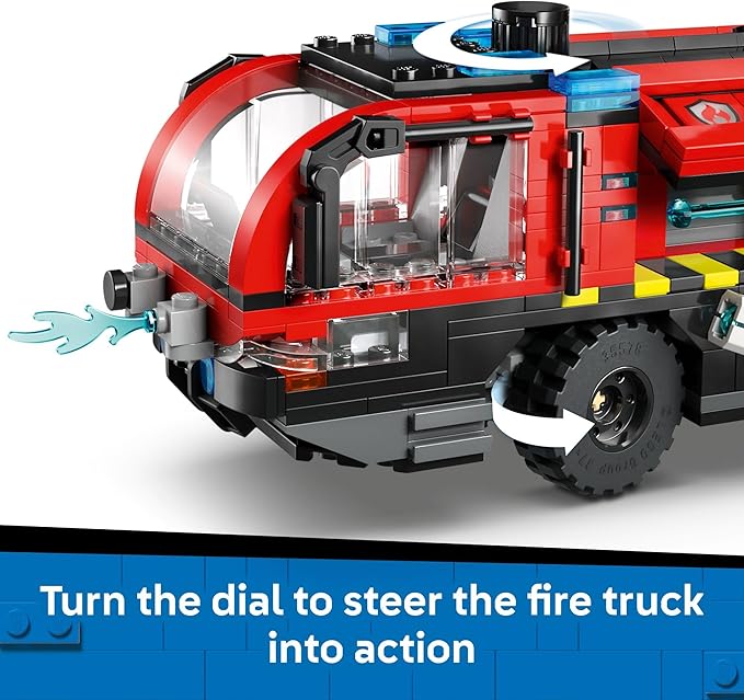LEGO City Airport Fire Truck Kids Building Toy - Pretend Play Emergency Vehicle for Boys &amp Girls Ages 7+ - Fire Engine Toy W/ 4 Firefighter Minifigures - Gift Idea for Birthdays - 60499
