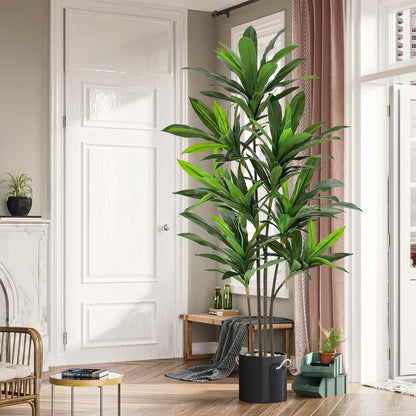 VIAGDO Dracaena Silk Plant Artificial 6ft Faux House Plants Evergreen Dracaena Marginata Fake Yucca Palm Trees in Pot Realistic Dragon Tree for Living Room Home Office Decor Indoor Outdoor