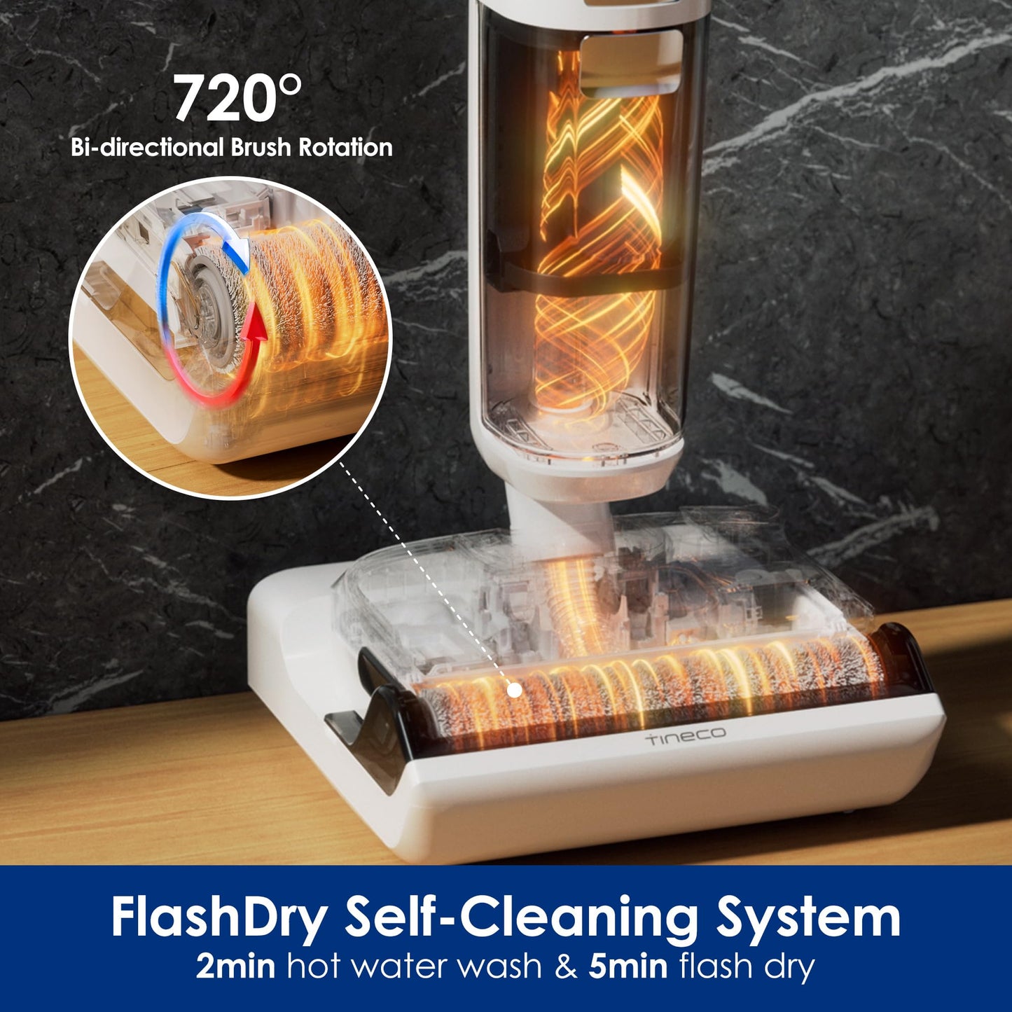 Tineco Floor ONE Stretch S6 Cordless Wet Dry Vacuum Cleaner, 180°Lay-Flat Smart Vacuum Mop&Floor Cleaning Solution 33.8 OZ