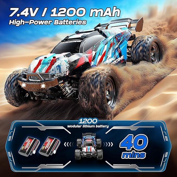 RC Cars 1:18 Entry-Level RC Car for Adults &amp Boys All-Metal drivetrain Off-Road RC Racing Truck 40 km/h Carros de Control Remoto 4x4 with 2 Batteries Fast Remote Control Car for Adults