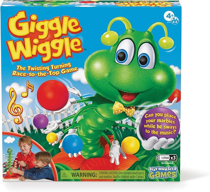 Giggle Wiggle Board Games for Kids Family Game Night Hand-Eye Coordination Preschool Games The Wiggle Race to Get Your Marbles to The Top Game Ages 4+ Batteries Not Included