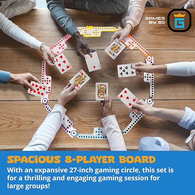 Pegs and Jokers Board Game - Strategic Fun Engaging and Portable - Play with Family and Friends - Easy to Learn - Travel-Friendly - with Horse-Head Peg and Deck of Cards 2-8 Players