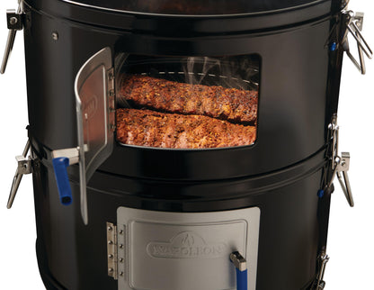 Napoleon Apollo® 22-In Vertical Charcoal Water Smoker, Gloss Black Finish, Stainless Steel Grids, ACCU-PROBE Temperature Gauge