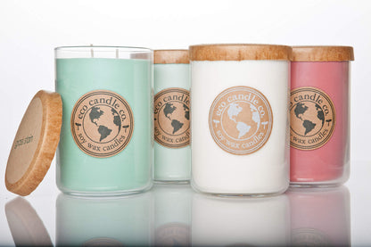 ECO CANDLE CO. Recycled Candle, Dirt, 26 oz. Double Wick - Scents of Fresh Garden Soil - 100% Soy Wax, No Lead, Kraft Paper Label & Lid, Hand Poured, Phthalate Free, Midwest Grown Soybeans