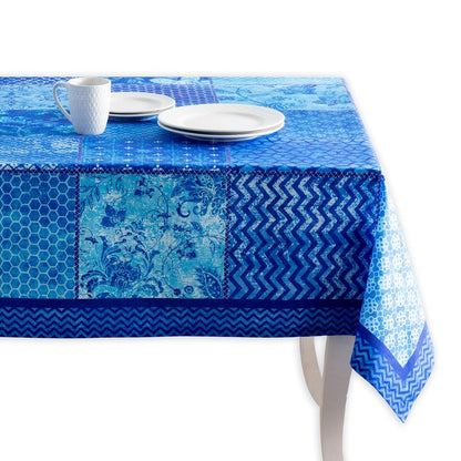 Maison d' Hermine Table Cloth Rectangle Table 100% Cotton 70 x 90 Inches Tablecloth Reusable Decorative for Dining Kitchen Room Farmhouse Home Gifts for Mothers Day Spring Summer - Indigo Love
