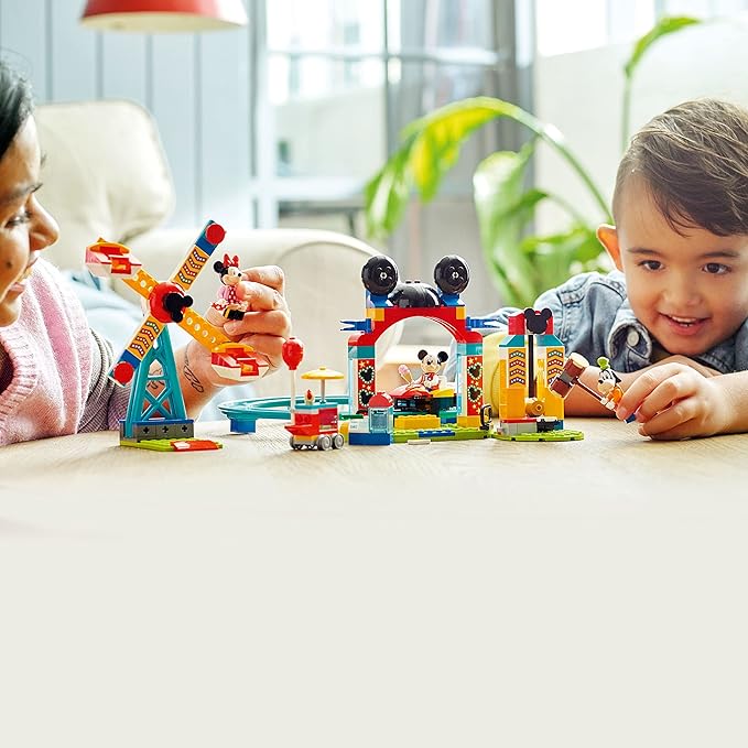 LEGO Disney Mickey and Friends – Mickey Minnie and Goofy’s Fairground Fun 10778 Building Toy Set for Preschool Kids Girls and Boys Ages 4+ (184 Pieces)
