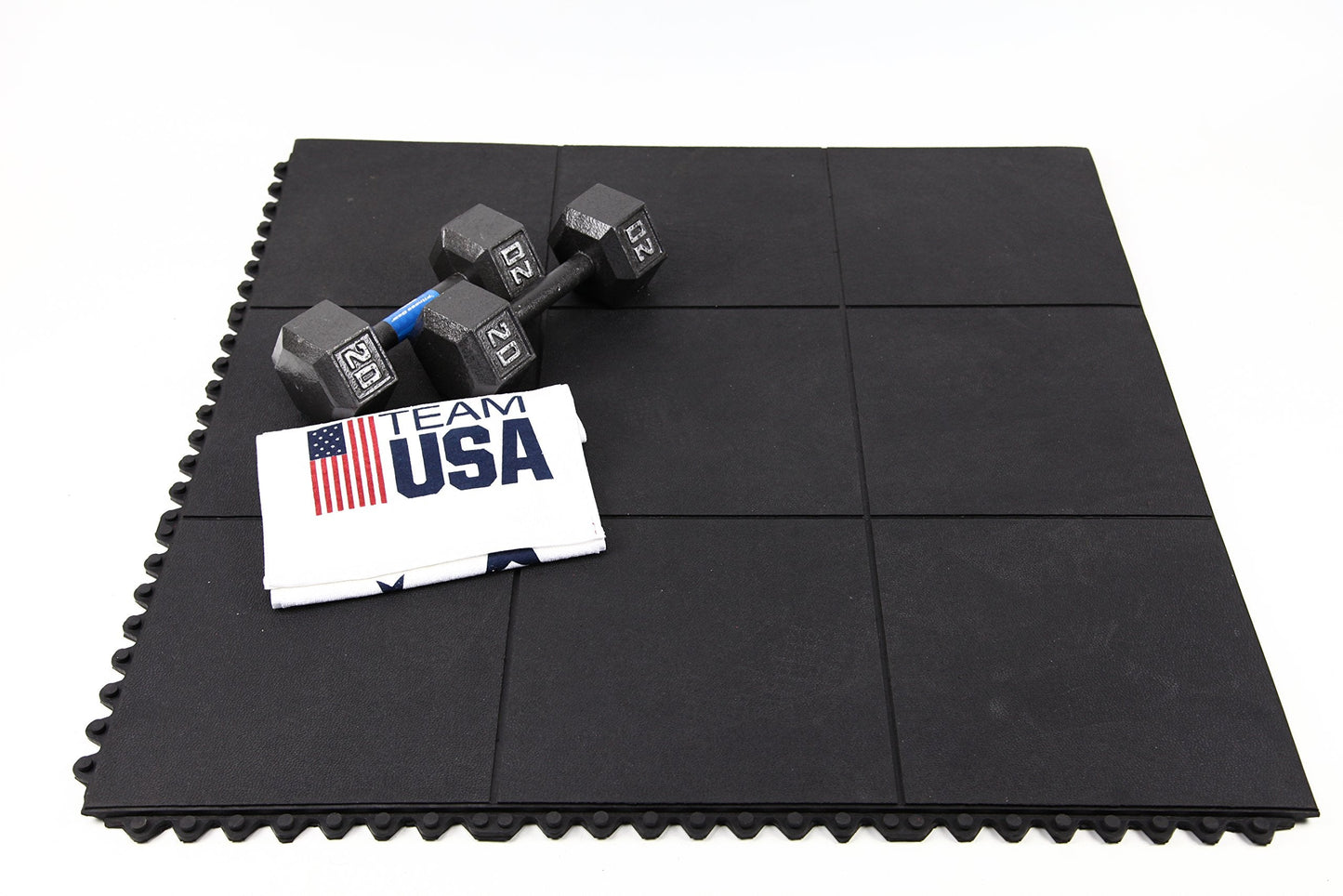 IncStores 5/8 Inch Thick Evolution Rubber Interlocking Floor Tiles | Flexible Rubber Floor Tiles for a Stronger and Safer Basement, Home Gym, Shed, or Trailer | 1 Tile
