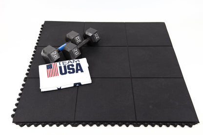 IncStores 5/8 Inch Thick Evolution Rubber Interlocking Floor Tiles | Flexible Rubber Floor Tiles for a Stronger and Safer Basement, Home Gym, Shed, or Trailer | 1 Tile